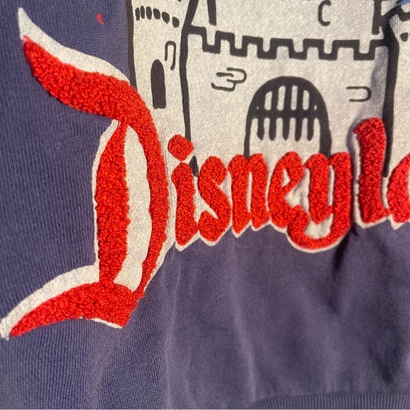 Disneyland Mickey Mouse Pluto Sweatshirt Womens Large Blue Short Sleeve - Picture 4 of 9